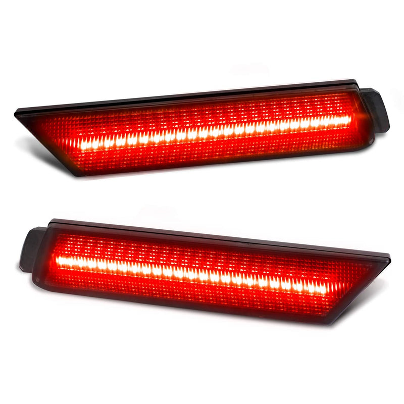  [AUSTRALIA] - RUXIFEY Smoked Lens LED Side Marker Lights Rear Bumper Sidemarker Lamps Reflectors Compatible with 2010 to 2015 Camaro Red- Pack of 2