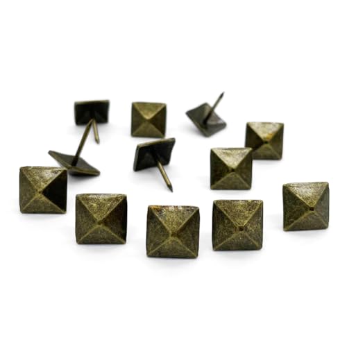 Brass Square Upholstery Tacks,Wooden Door Decorative Tack,D12mm 200pcs Brass