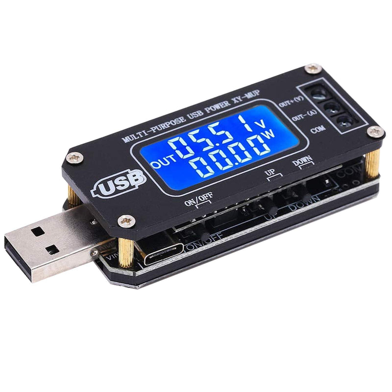 PEMENOL DC-DC CNC USB Step Up/Down Power Supply Regulator Module 3.5V-12V to 1.0V-24V 2-3W, Adjustable Boost Buck Voltage Converter Digital Display Voltmeter Ammeter Battery Capacity Tester DC 1V-24V