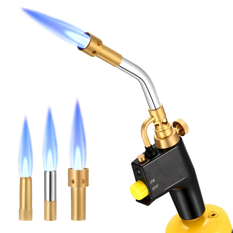 Propane Torch Head with 3 Nozzles, Trigger Start Ignition for High Intensity Welding, Soldering, Cooking (Gas Tank Not Included) ﻿ GJ8000