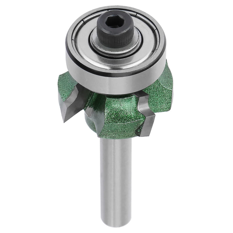 FTVOGUE Trimmer Router Bit R1/R2/R3 Woodworking Milling Cutter 4 Teeth Trimming Cutter for Woodworking Engraving Machine(1/4 * R2) 1/4 * R2