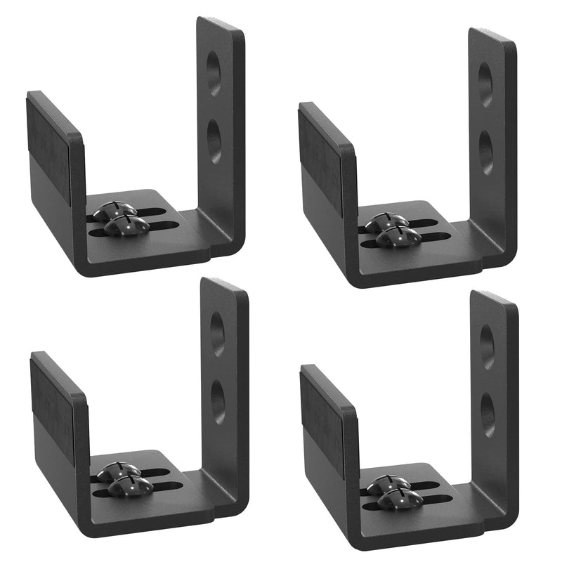 EaseLife Sliding Barn Door Bottom Floor Guide,U Shape,Flexible Adjustable Fit Distance,Flush Flat Bottom Design,Wall Mount System,for Door & Cabinet,Black,4 Pack 4 Pieces Black
