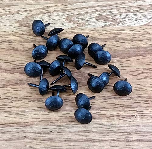 Clavos, 3/4 inch Diameter, Round Decorative Nail Clavos, (50 Pack) Distressed, Matte Black Finish, 50