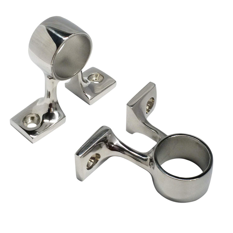 Pair of 316 Stainless Steel Marine Grade Boat Hand Rail Railing Fitting Center Bracket Stanchion (I.D.26MM) Hardware for 1in Tubing