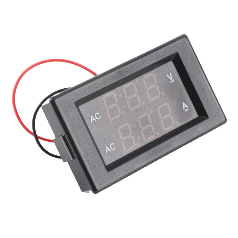 Digital Voltmeter with LED Red and Green Display - 2-in-1 AC Voltage and Amp Meter for 60-500V AC, 0-50A Panel Meter for Voltage and Current Testing