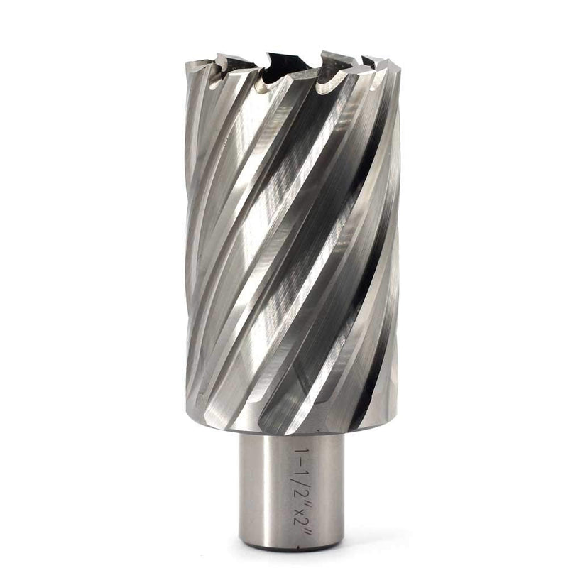 Annular Cutter JESTUOUS 3/4 Inch Weldon Shank 1-1/2 Cutting Diameter 2 Cutting Depth with Two-Flat HSS Kit for Magnetic Drill Press,1 Piece Silver