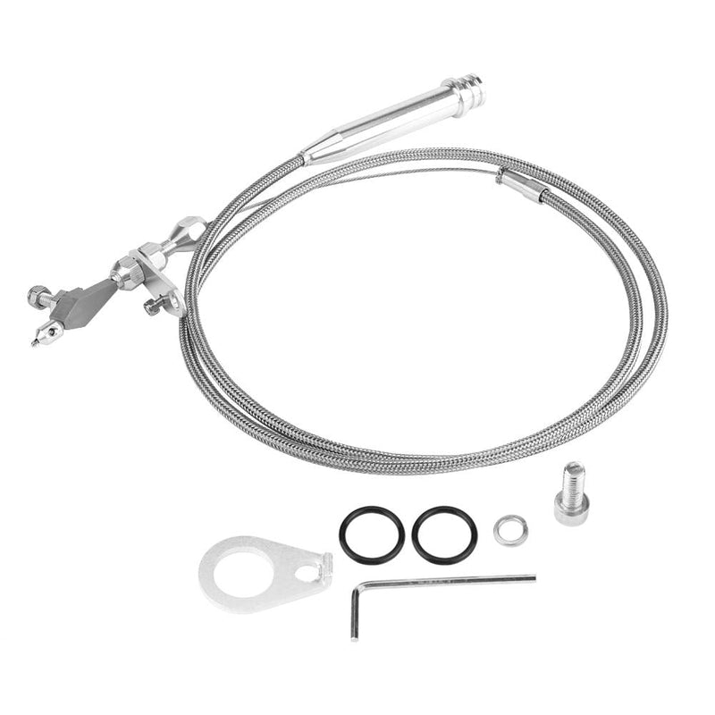 [AUSTRALIA] - for 700r4 kick down cable to ls t body Kickdown Cable,Braided Plastic Cable Detent for All 700R4,1.54m / 60.6in