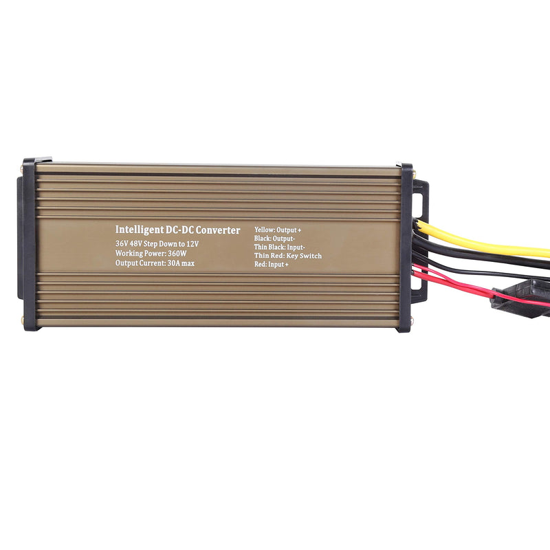 Pro Chaser DC-DC Golf Carts RVs 48V 36V Volt Voltage to 12V Step Down Voltage Reducer Regulator for Headlights Taillights Solar Panels Radios (30A 360W) 30A 360W