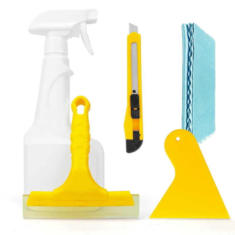 Professional Window Film Tint Install Tool Kit for Home Auto Glass Film Tint, Vinyl Film Tool Kit with 500ml Spray Bottle, Rubber Squeegee, Scraper, Utility Knife A249H01