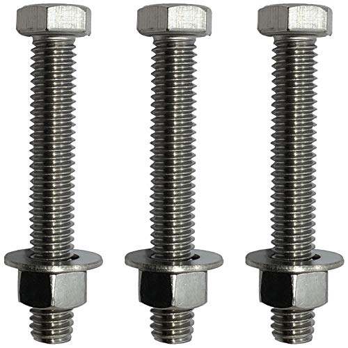 3/8" -16 x 2.5. 304-STAINLESS Steel Bolts, Nuts & WASHERS - 18-8 HEX Head Bolt - 304 Grade. General Purpose (10) Bolts + (10) Nuts + (10) Washers