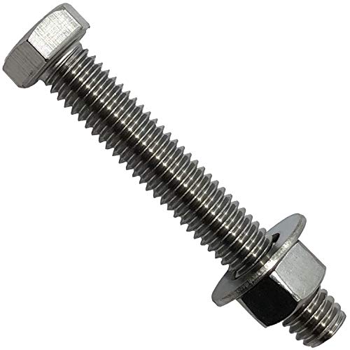 3/8" -16 x 4-304-STAINLESS Steel Bolts, Nuts & WASHERS - 18-8 HEX Head Bolt - 304 Grade. General Purpose (10) Bolts + (10) Nuts + (10) Washers