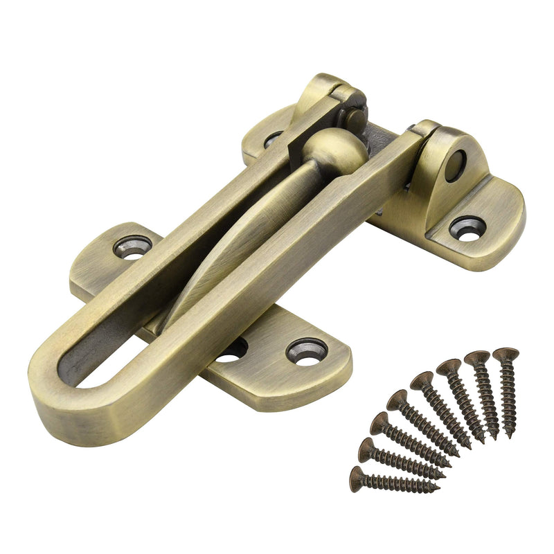 Earl Diamond Door Lock Latch for Home Security - Swing Bar Door Guard for Front and Inside Door, Safety Childproof Reinforcement Door Stopper for Kids Home Hotel Apartment, Antique Bronze