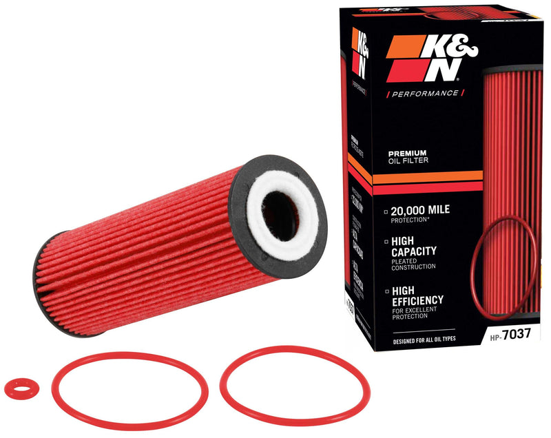 K&N Premium Oil Filter: 20,000 Mile Engine Protection, High Capacity/High Efficiency: Compatible with 2015-2025 FORD/LINCOLN (See Product Description for Select Models), HP-7037