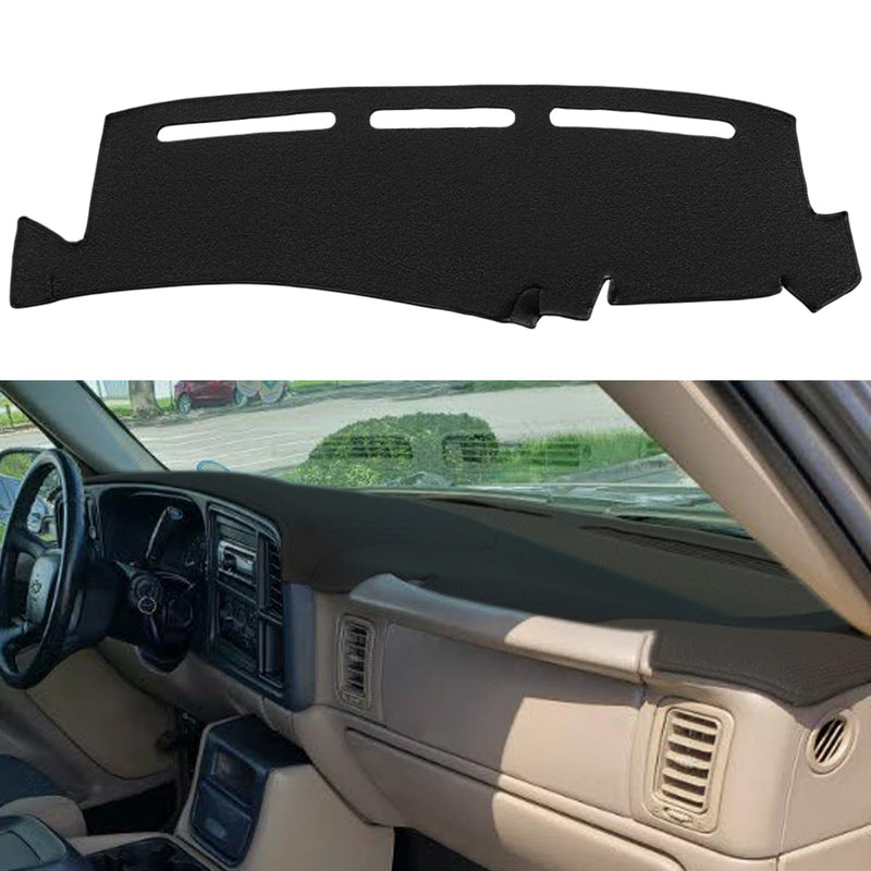 Dash Cover Mat Fit for 1999-2006 GMC Sierra/Chevy Chevrolet Silverado 1500 2500 3500 HD,2000-2006 GMC Yukon/Yukon XL/Chevy Suburban Tahoe Avalanche,Dashboard Pad Carpet (99-06 Black) Y44 99-06,Black
