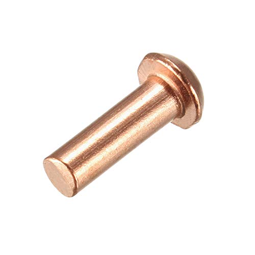 uxcell 50 Pcs 5/32inch X 15/32inch Round Copper Solid Rivets Fasteners 5/32" x 15/32"