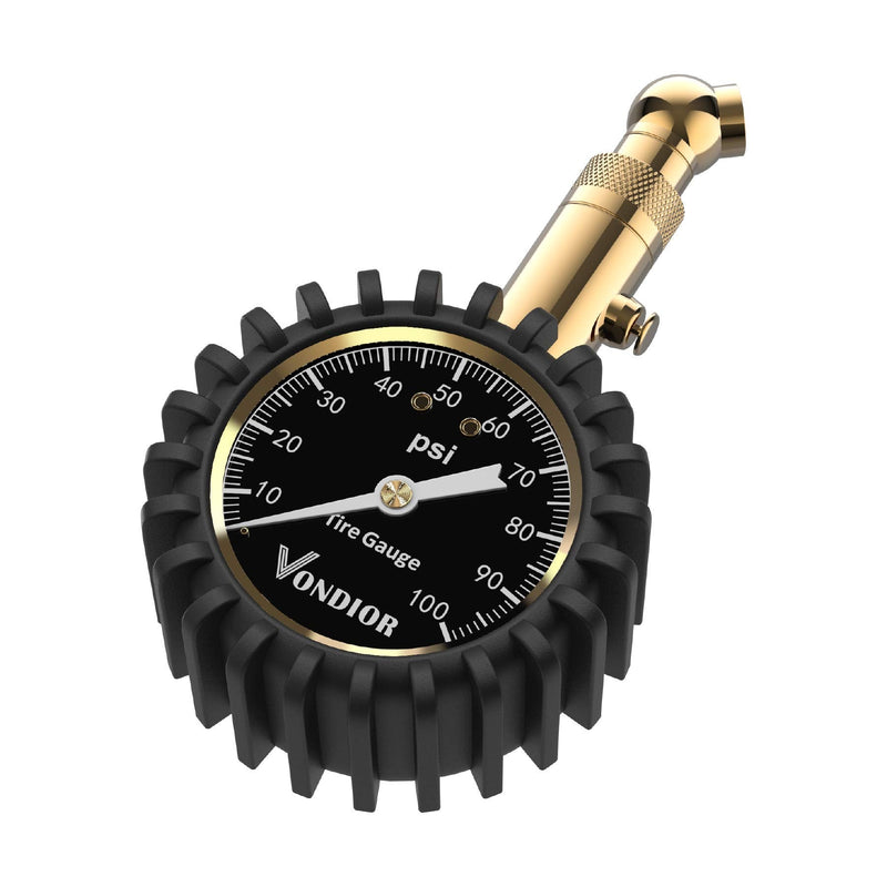 Vondior Tire Pressure Gauge (0-100 PSI) Certified ANSI Accurate with Large 2 Inch Easy to Read Glow Dial, Low - High Air Pressure Gauge. Tire Gauge for Car and Trucks Tires 0-100 PSI Tire Gauge w/o Hose