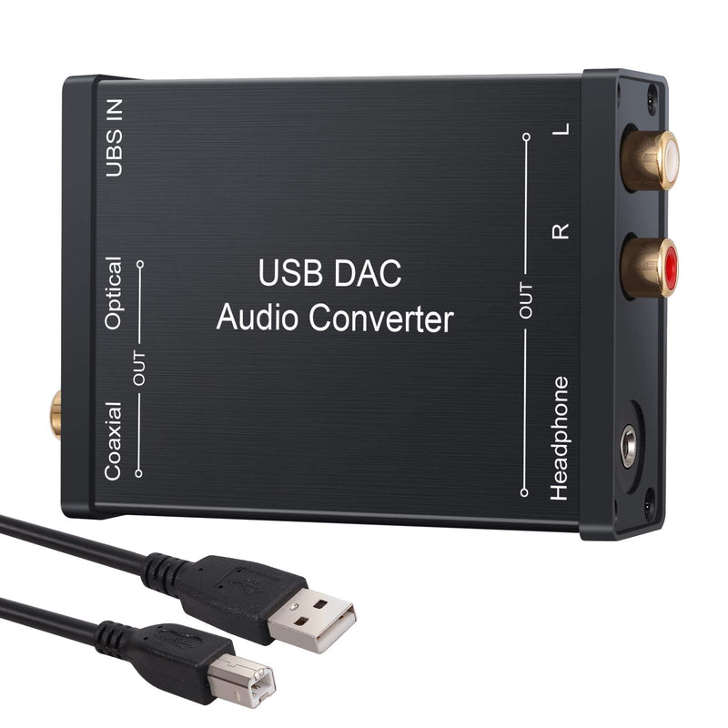 LiNKFOR USB to SPDIF Coaxial RCA and 3.5mm Headphone Jack Converter - Optical Audio Adapter - PCM for Windows, Mac, PS4, PS3 USB DAC