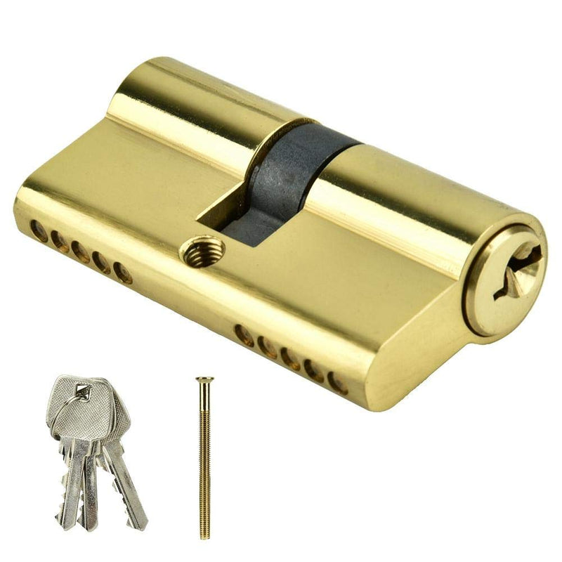 60mm Cylinder Lock Copper Dual Open Anti-Theft Door Lock Cylinder with Keys Strong Resistance and Rust-Proof, Suitable for Wooden Doors, Aluminum Doors