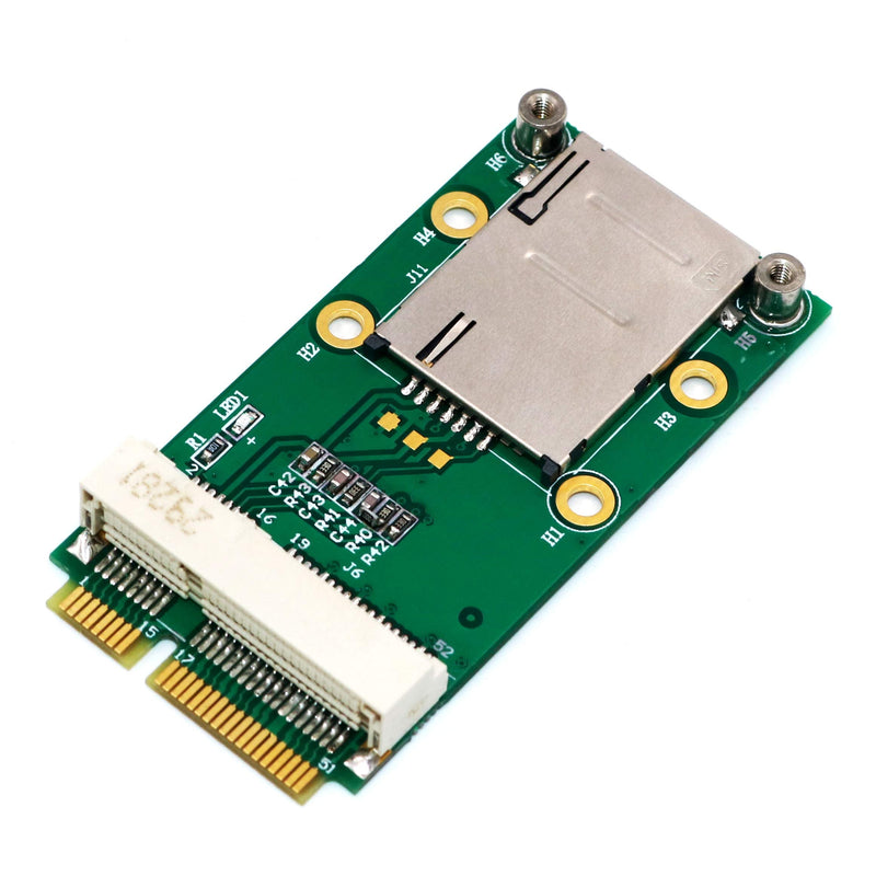Mini PCI-E Adapter with SIM Card Slot for 3G/4G,WWAN LTE,GPS Card (Self-Elastic SIM Card Holder) Self-elastic SIM card holder