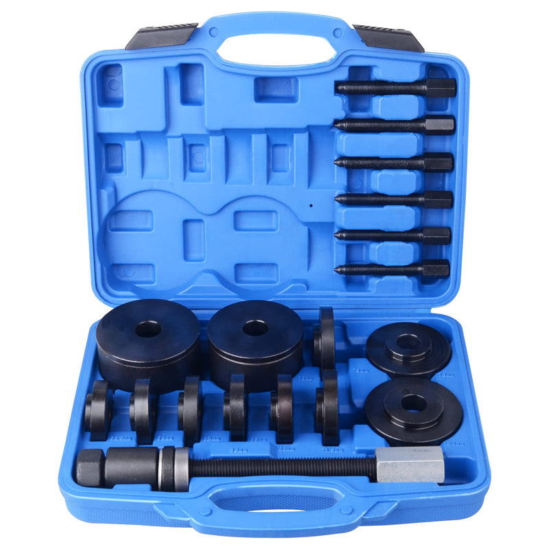 19pcs Front Wheel Drive Bearing Removal Installation Service Tool Kit FWD Bearing Install Master Set Wheel Bearing Removal Kit Blue