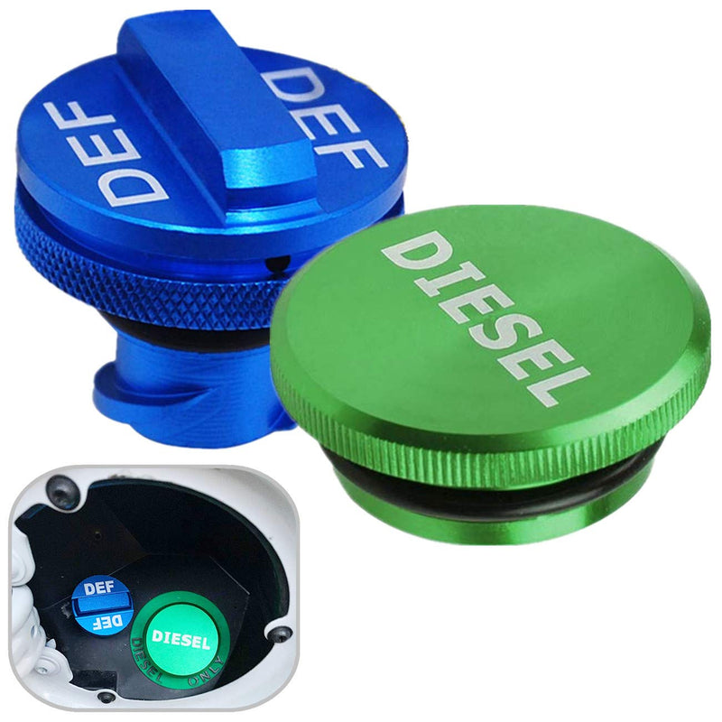 Diesel Fuel Cap for Dodge Ram, Aluminum Factory Combo Pack - Magnetic Diesel Fuel Cap & DEF Cap for RAM 1500 2500 3500 Trucks (2013-2019) Diesel+DEF Cap for 2013-2019 Ram