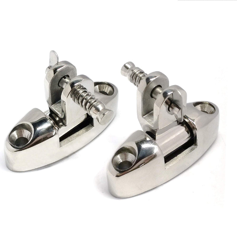 NRC&XRC Pair of Marine Grade 316 Stainless Steel Boat Bimini Top Deck Hinge Swivel Mount with Removable Pin