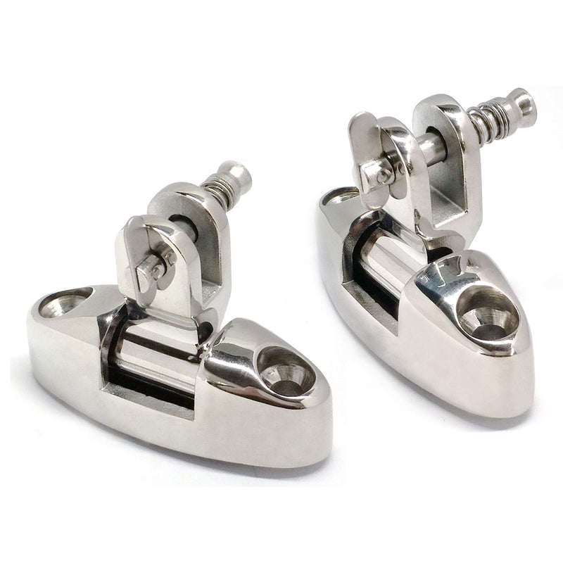 Pack of 2 Marine Grade Bimini Top 316Stainless Steel Swivel Deck Hinge with Removable Pin and Rubber Pad Deck Mount