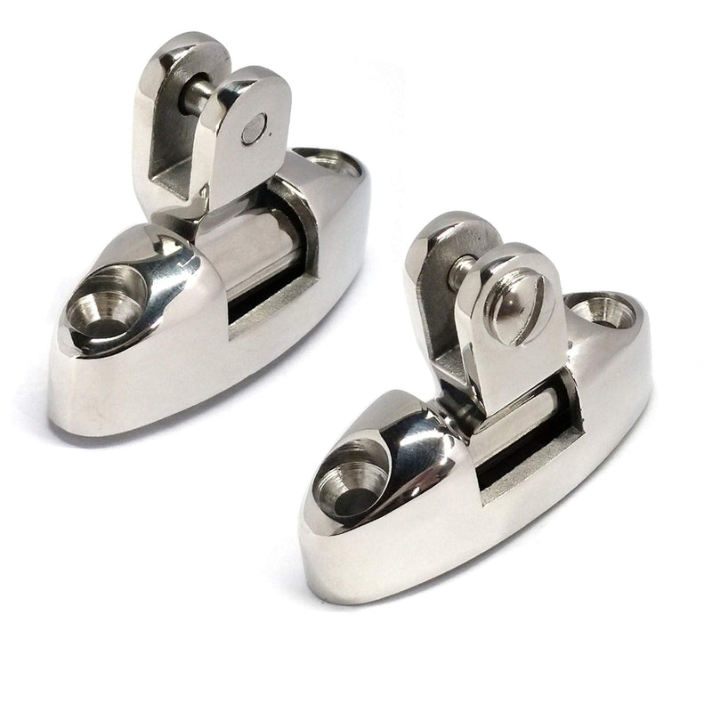 NRC&XRC Pair of Marine Grade 316 Stainless Steel Boat Bimini Top Deck Hinge Swivel Mount
