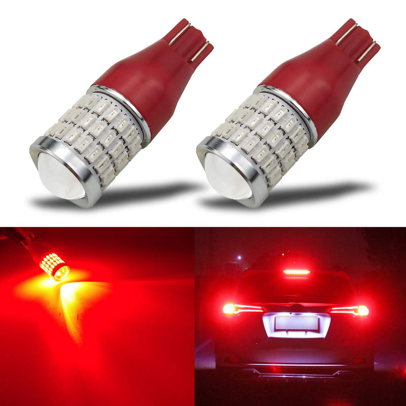 iBrightstar 912 921 LED Bulb for Tail 3rd High Mount Brake Lights High Power with Projector Error Free T15 906 922 W16W Bulbs, Brilliant Red