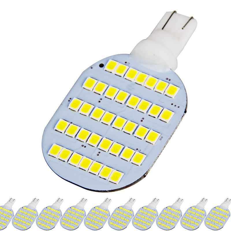 Super Bright T10 921 922 912 LED Bulbs for 12V RV Ceiling Dome Light RV Interior Lighting Trailer Camper, White 600 Lumens (Pack of 10) Pack of 10 Super White(6000-6500k Color Temperature)