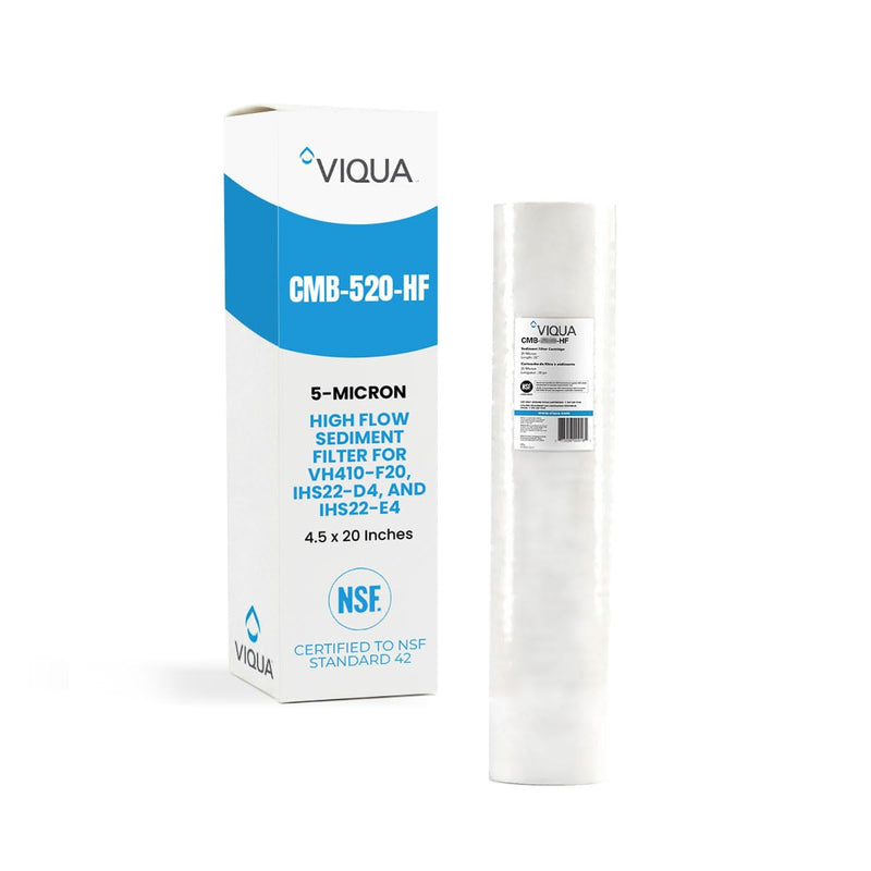VIQUA CMB-520-HF Polypropylene Whole House 20 x 4.5 Inch 5 Micron Sediment Water Filter for VIQUA IHS22-D4, IHS22-E4, and VH410-F20 UV Systems