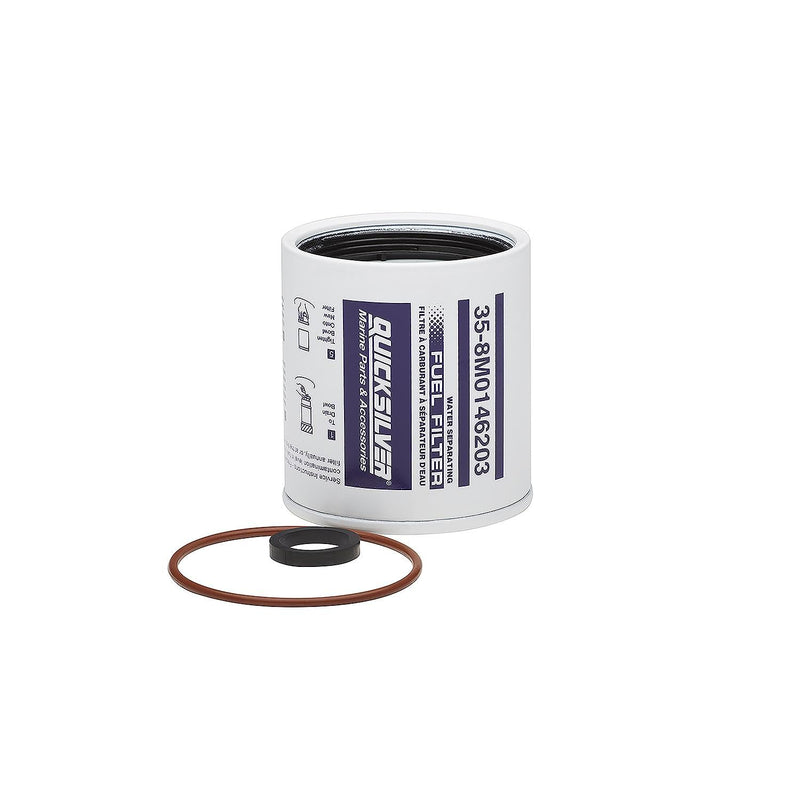 Quicksilver 8M0146203 Water Separating Fuel Filter, 10-Micron Filtration, Quicksilver Head