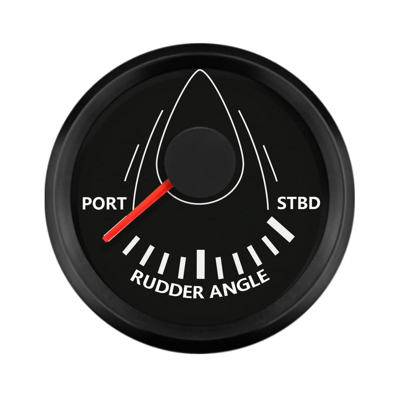 ELING Waterproof Boat Rudder Angle Indicator Gauge Meter 0-190ohm Signal 2"(52mm) with Backlight Black+Black only gauge