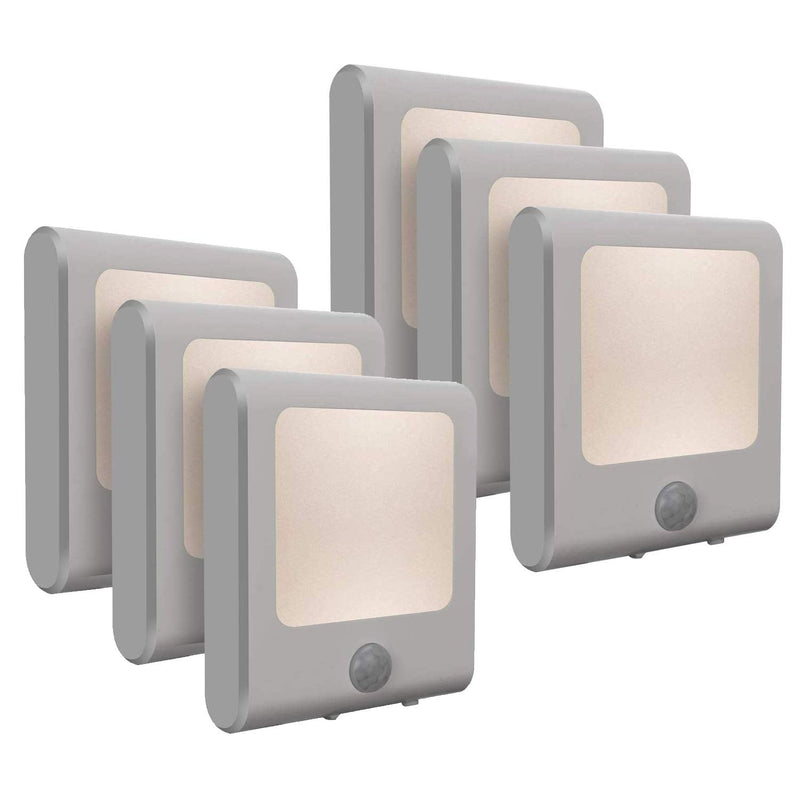 VINTAR 3 Pack Motion Sensor Dimmable LED Night Light, Plug in Nightlight with Auto Dusk to Dawn Sensor, Adjustable Brightness Warm White Lights for Hallway, Kids Room, Kitchen, Stairway, Bathroom 6-pack Warm White