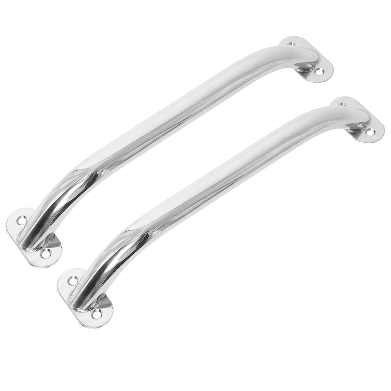 NovelBee 2pcs Stainless Steel Polish Boat Grab Handle Oval Handrail (Overall Length:17.3")