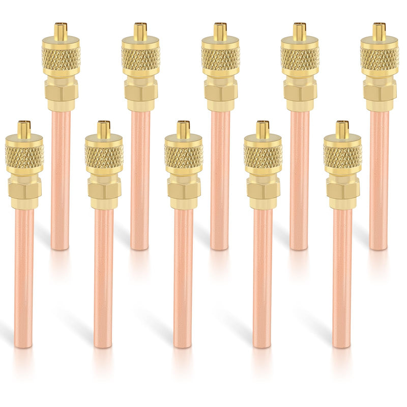 AUTOKAY 10PCS Stem HVAC AC Schrader System Vacuum 1/4" SAE *1/4" OD *2.75" AC Refrigeration Kit