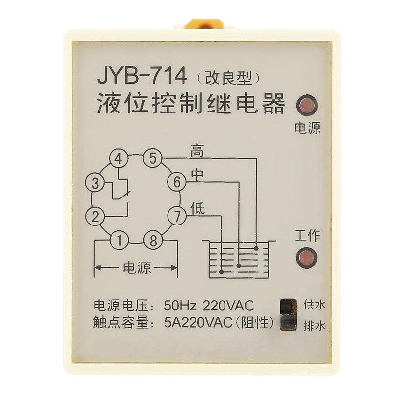 Liquid Level Relay, CJY7-GP/-714 220V 50/60hz -10~ Level Relay Controller with Base for Civil Construction, Water Towers, Sewage Treatment