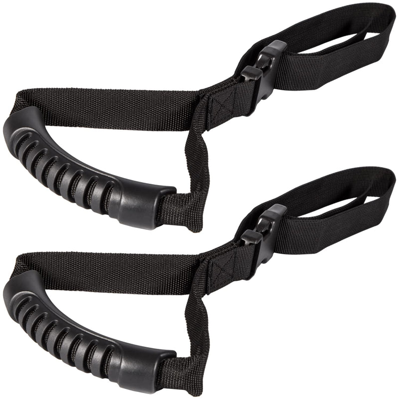 E-cowlboy Auto Cane Grab Bar - Portable Standing Aid Nylon Grip Mobility Assist Device (Black, 2 Pack) Black