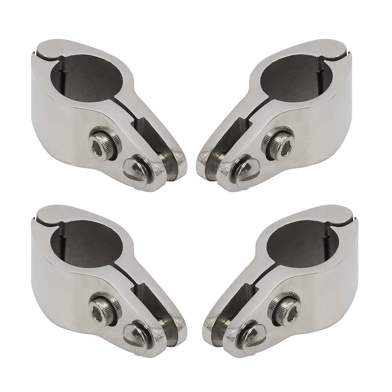 NovelBee 4pcs of 316 Stainless Steel Bimini Top Hinge Rail Mount 1"