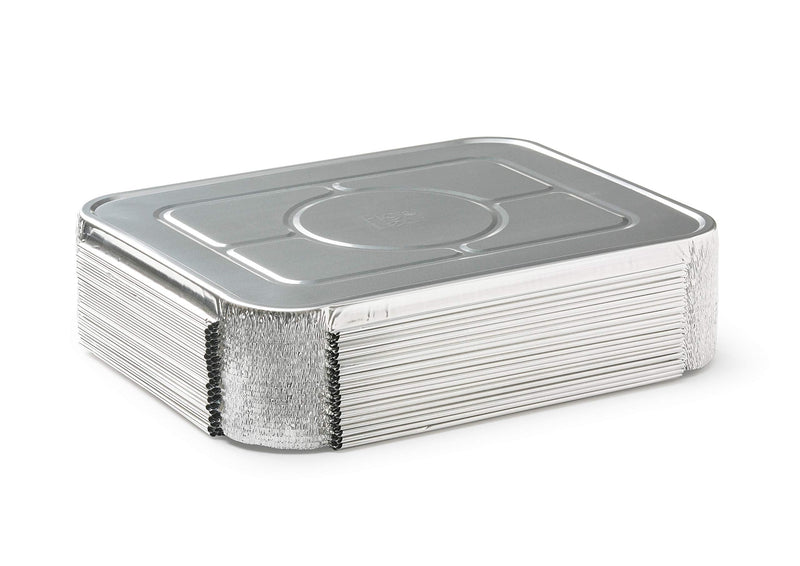 (35 Pack) Premium Lids for Chafing Pans 9" x 13" Half Deep Pans l Top Choice Disposable Heavy Duty Aluminum Foil Tin Pan Lid Perfect for Roasting Potluck Catering Party BBQ Baking Cakes Pie 35