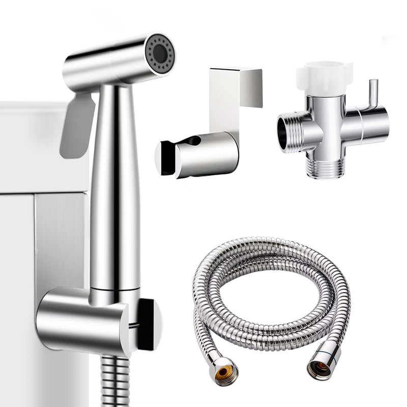 Handheld Bidet Sprayer for Toilet, IDMAX Jet Sprayer for Toilet Muslim Shower Set with 49-inch Hose and Bracket, Adjustable Bidet Attachment Water Pressure Controlfor Feminine Wash Sprayer-501B