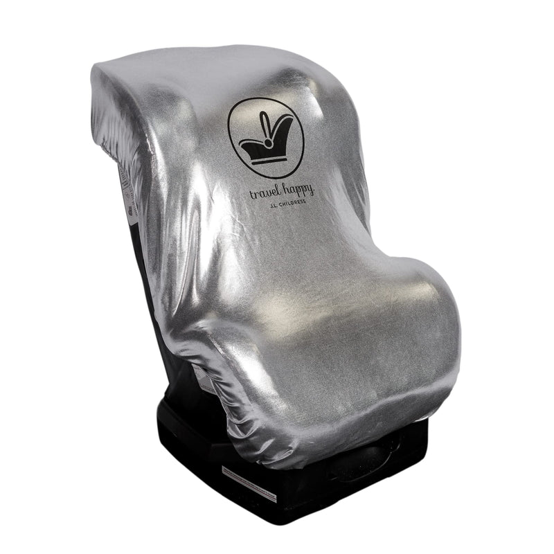J.L. Childress Cooling Car Seat Heat Shield & Sun Shade Cover - Heat Protector & Cooler for Baby Car Seat, Reflective Summer Protection, Travel Accessories, Blocks UV Rays - Silver