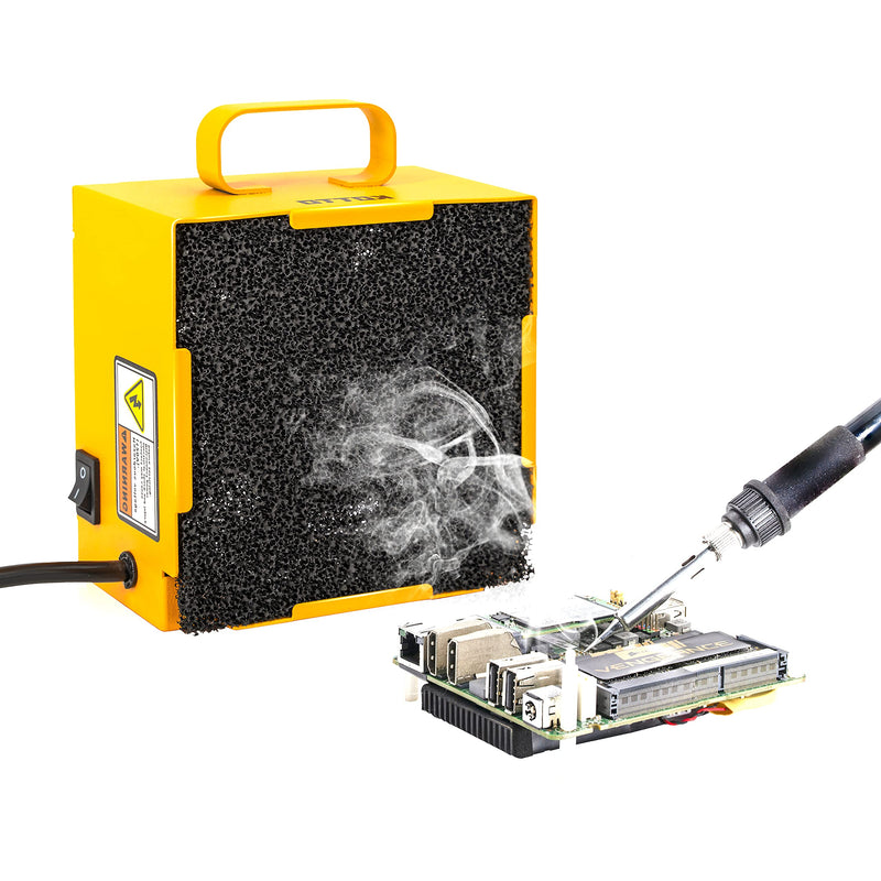 KOTTO Solder Smoke Absorber Remover Fume Extractor Smoke Prevention Absorber DIY Working Fan for Soldering Station (Yellow) yellow