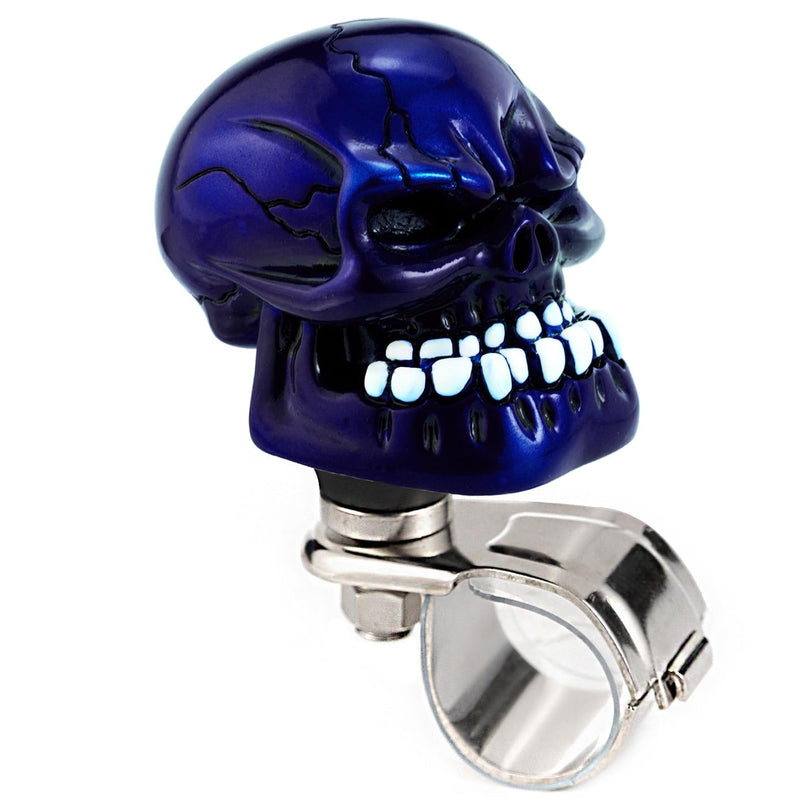 Arenbel Steering Wheel Turning Booster Skull Car Suicide Spinner Driving Assist Grip Handle Brody Knob Fit Most VehiclesTrucks Boats, Blue
