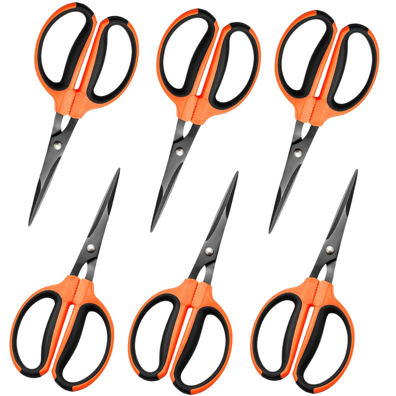 GROWNEER 6 Packs Trimming Scissors Teflon Coated Non Stick Blades Pruning Shears Gardening Hand Pruning Snips with Straight Stainless Steel Precision Blade 6.0