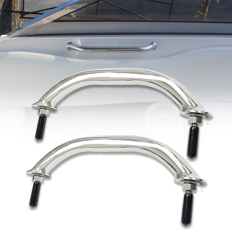 9 inch Stainless Steel Boat Grab Handle, Marine Handrail Grip Hardware for Multipurpose, Mirror Polished (2PCS) 2PCS