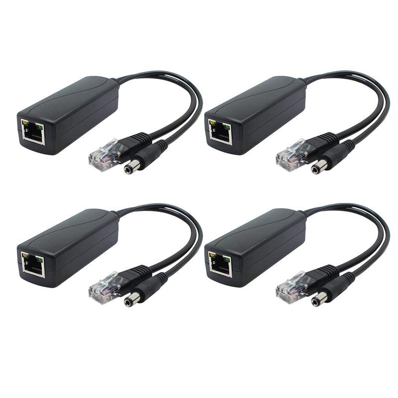 ANVISION 4-Pack Gigabit PoE Splitter, 48V to 12V 2A Ethernet Adapter, for Security Camera, AP, Voip and More, AV-PS12-G