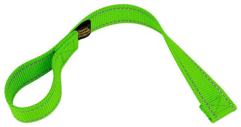 Country Brook Design - 1 Inch Winch Hook Pull Strap with Reflective Nylon - Hot Green 1'' Hot Lime Green