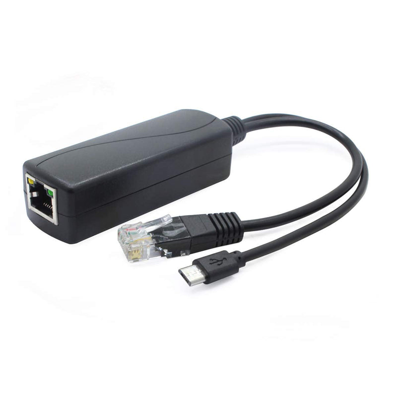 ANVISION 5V PoE Splitter, 48V to 5V 2.4A Adapter with Micro USB Plug, IEEE 802.3af Compliant, for IP Camera, Tablets, Dropcam or Raspberry Pi and More, AV-PS05-1