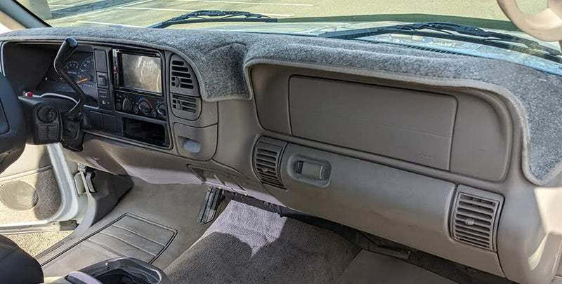Dash Cover Mat Custom for 1997-2000 Chevrolet Silverado/GMC Sierra C1500 C2500 C3500 K1500 K2500 K3500,1997-1999 GMC Yukon/Chevy Tahoe Suburban,Dashboard Pad(Dark Gray) Y57 dark gray